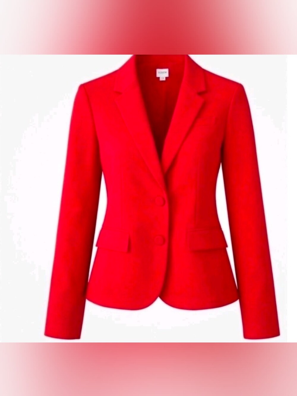 J.Crew Factory Red Two-Button Tailored Crepe Blazer Jacket Size 6P